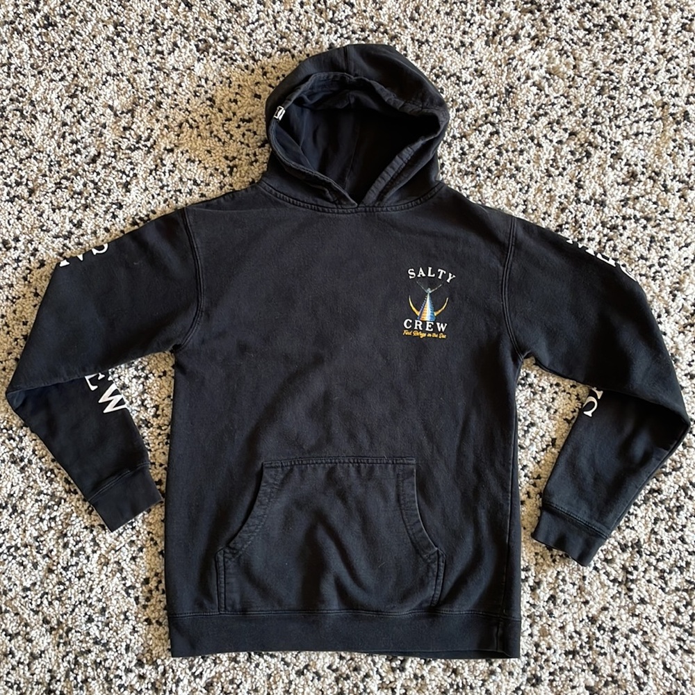 Salty Crew Black Hoodie with Yellow Accent